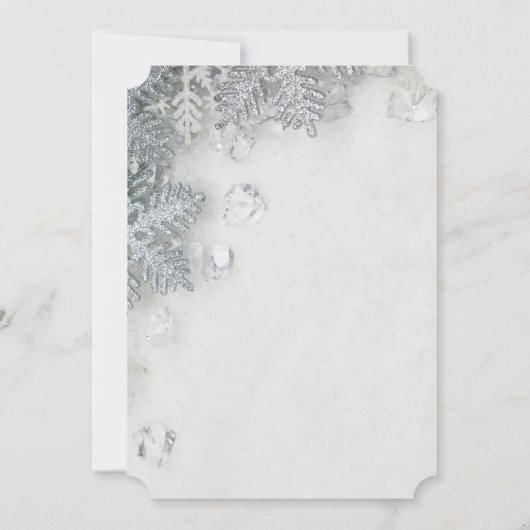 Elegant Snowflakes Sweet 16 Kaart (Achterkant)