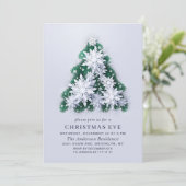 Elegant Snowflakes Tree Holiday CHRISTMAS EVE Kaart (Staand voorkant)