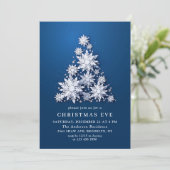 Elegant Snowflakes Tree Holiday CHRISTMAS EVE Kaart (Staand voorkant)
