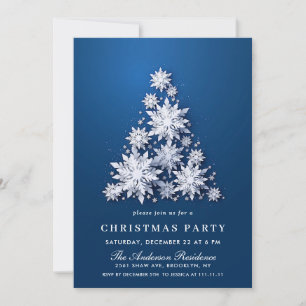 Elegant Snowflakes Tree Holiday CHRISTMAS PARTY Kaart