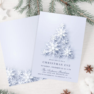 Elegant Snowflakes Tree Holiday CHRISTMAS PARTY Kaart