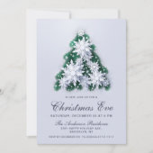 Elegant Snowflakes Tree Holiday kerstavond Kaart (Voorkant)