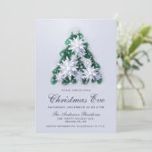 Elegant Snowflakes Tree Holiday kerstavond Kaart (Staand voorkant)