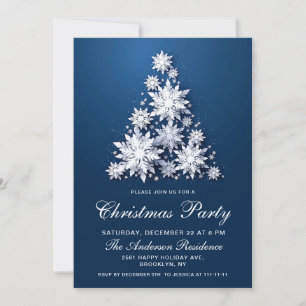 Elegant Snowflakes Tree Vakkerfeest Kaart