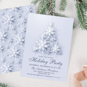 Elegant Snowflakes Tree Vakkerfeest Kaart