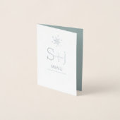 Elegant Snowflakes Weddenschap Winterkerstmenu Folie Kaarten (Voorkant)