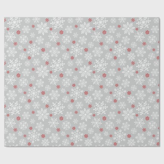 Elegant snowflakes white on grey cadeaupapier (Vlak)