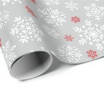 Elegant snowflakes white on grey cadeaupapier<br><div class="desc">Elegant snowflakes white and red on grey background</div>