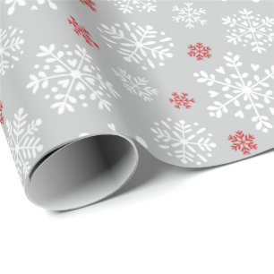 Elegant snowflakes white on grey cadeaupapier