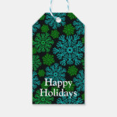 Elegant Snowflakes Winter Pattern Cadeaulabel (Voorkant)