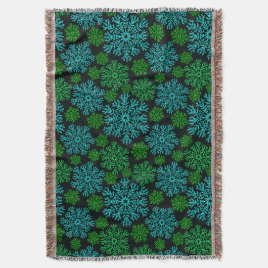 Elegant Snowflakes Winter Pattern Deken (Voorkant Verticaal)