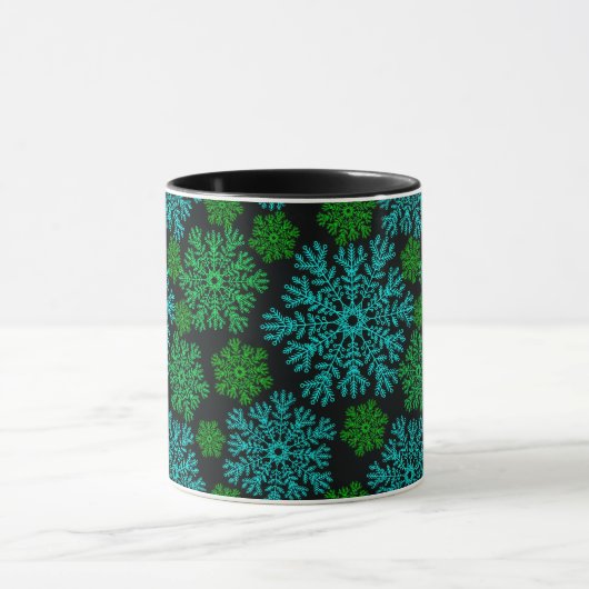 Elegant Snowflakes Winter Pattern Mok (Midden)