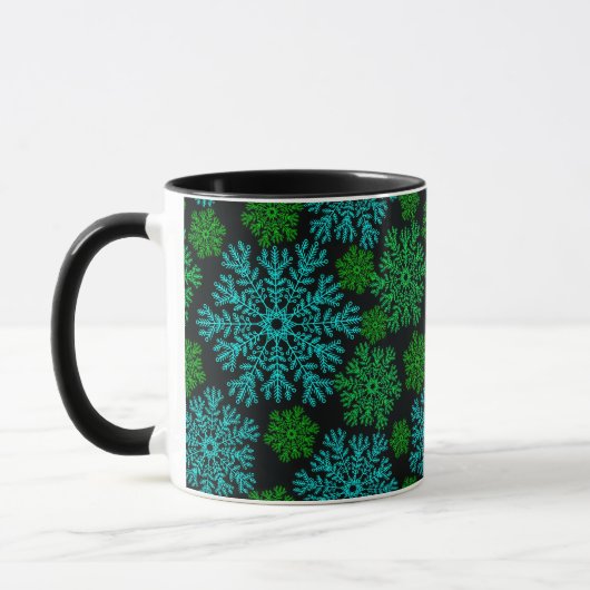 Elegant Snowflakes Winter Pattern Mok (Links)