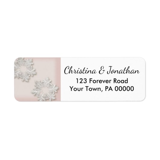Elegant Snowflakes Winter Return Address Labels (Voorkant)