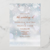 Elegant Snowflakes Winter Wedding Folie Uitnodiging (Voorkant)
