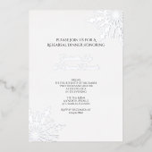 Elegant Snowflakes Winter Wedding Rehearsal Dinner Folie Uitnodiging (Voorkant)