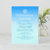Elegant Snowflakes Winter Wedding Rehearsal Dinner Kaart (Staand voorkant)
