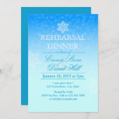 Elegant Snowflakes Winter Wedding Rehearsal Dinner Kaart (Voorkant / Achterkant)