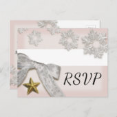 Elegant Snowflakes Winter Wedding RSVP Briefkaart (Voorkant / Achterkant)