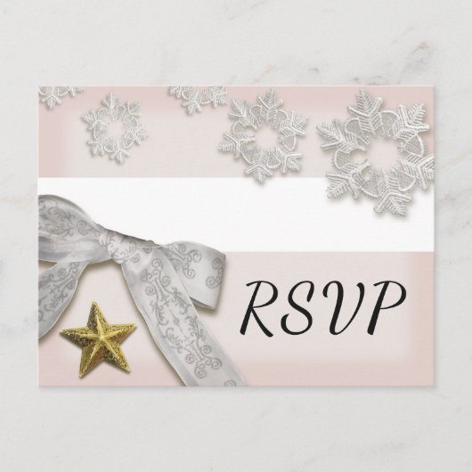 Elegant Snowflakes Winter Wedding RSVP Briefkaart (Voorkant)