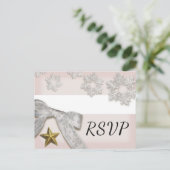 Elegant Snowflakes Winter Wedding RSVP Briefkaart (Staand voorkant)