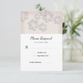 Elegant Snowflakes Winter Wedding RSVP Flat Kaart (Staand voorkant)
