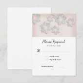 Elegant Snowflakes Winter Wedding RSVP Flat Kaart (Voorkant / Achterkant)