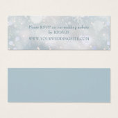 Elegant Snowflakes Winter Wedding Website RSVP Mini Visitekaartjes (Voorkant /achterkant)