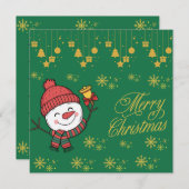 Elegant Snowman Christmas Card Feestdagenkaart (Voorkant / Achterkant)