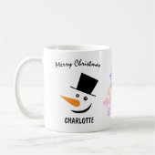 Elegant Snowman in Topper Pet. Vrolijk kerstfeest Koffiemok (Links)