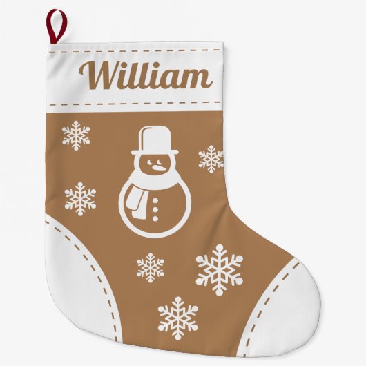 Elegant Snowman Kerstmis stoppen Grote Kerstsok (Voorkant)