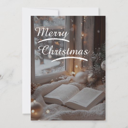 ❄️Elegant Snowy Christmas Family Photo Card Save The Date (Achterkant)