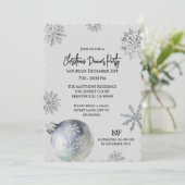 Elegant Snowy Christmas Holiday Party Kaart (Staand voorkant)