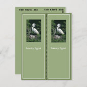 Elegant Snowy Egret Bladwijzer Briefkaart (Voorkant / Achterkant)