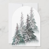 Elegant Snowy Forest Christmas Tree holiday Card Kaart (Achterkant)