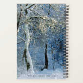 Elegant Snowy Forest Sunshine Sparkle Naam Jaarlij Planner (Achterkant)