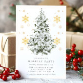 Elegant Snowy Pines Holiday Party Kaart
