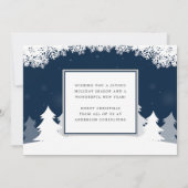 Elegant Snowy Trees kerst Corporate Business Feestdagenkaart (Achterkant)