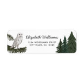 Elegant Snowy Uil retour adres label (Voorkant)