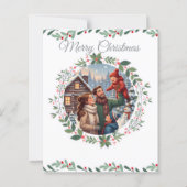 Elegant Snowy White Christmas Family Photo Card (Voorkant)