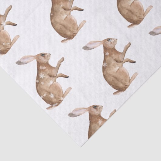 Elegant Snowy Winter Animals Hare Rabbit Tissuepapier (Detail)