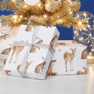 Elegant Snowy Winter Animals Wrapping Paper Cadeaupapier