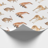 Elegant Snowy Winter Animals Wrapping Paper Cadeaupapier (Hoek)