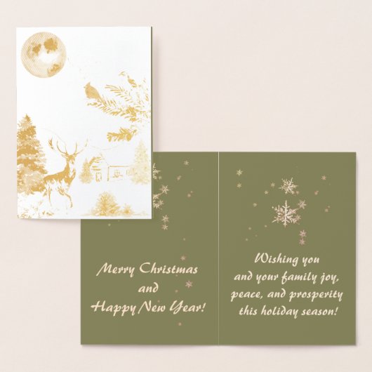 Elegant Snowy Winter Wonderland Cardinale Folie Ca Folie Kaarten (Display)