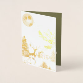 Elegant Snowy Winter Wonderland Cardinale Folie Ca Kaarten