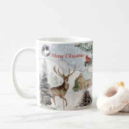 Elegant Snowy Winter Wonderland Red Kardinaal Koffiemok