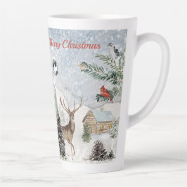 Elegant Snowy Winter Wonderland Red Kardinaal Latte Mok