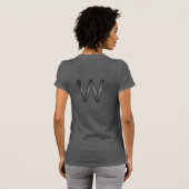 Elegant & Sober Persoonlijk Monogram in Zwart Grij T-shirt (Achterkant volledig)