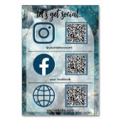 Elegant sociaal mediaschild met QR-code tafelkaart Kaart (Voorkant)