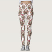 elegant sock monkey damask print leggings (Voorkant)